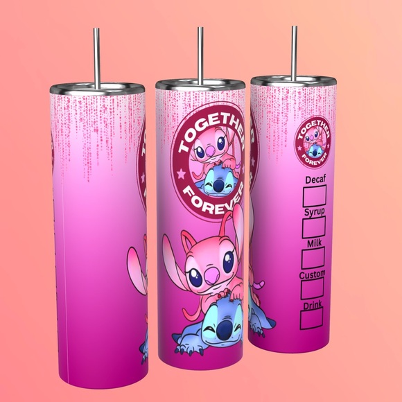 TOGETHER FOREVER 20oz STAINLESS STEEL SUBLIMATED TUMBLER HIS& HERS - Picture 4 of 11